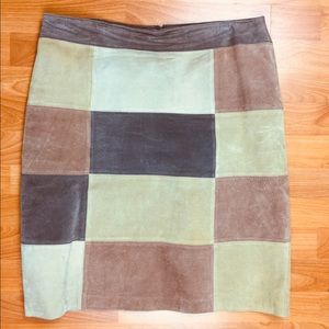 90s Vintage Suede Mini Skirt